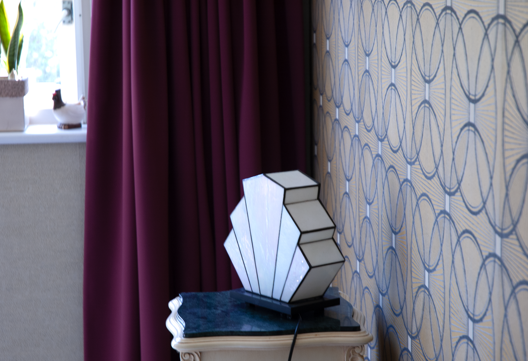 French Art Deco Tiffany Lampe De Table