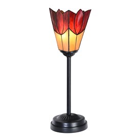 Lampe de table Tiffany slim noire avec Fleur de Vanneau 