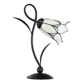 Tiffany Lampe de Table Lovely Flower White Romantic