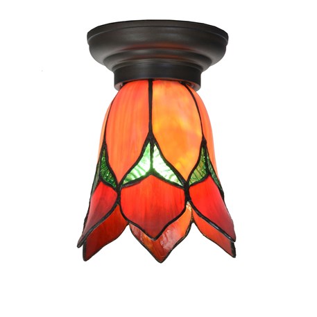 Petite Lampe de plafond Tiffany Lovely Flower Red