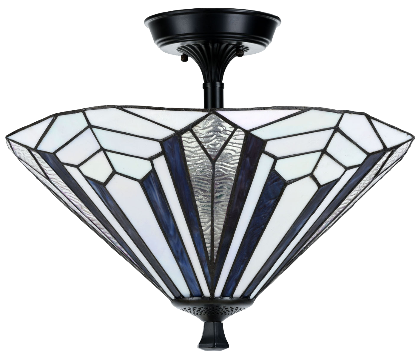 French Art Deco Tiffany Plafonnier Blue