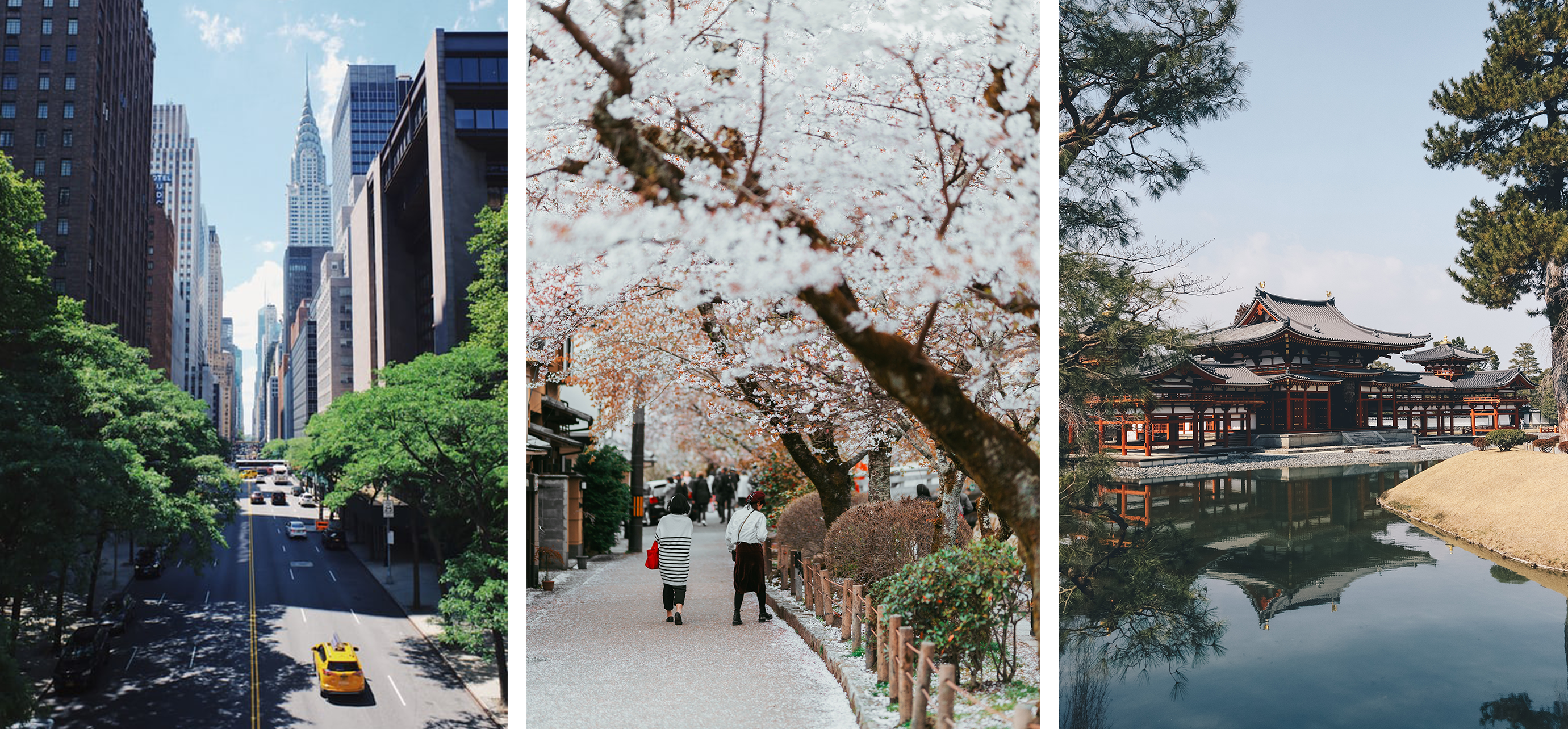 New York & Kyoto. Images: Unsplash